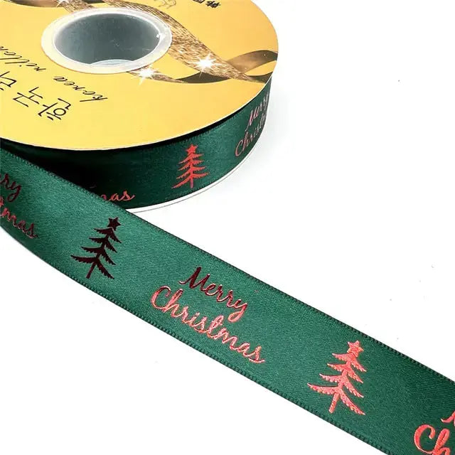 Ribbon Printed Christmas Design Decoration Gift Packing - Paws & Palettes
