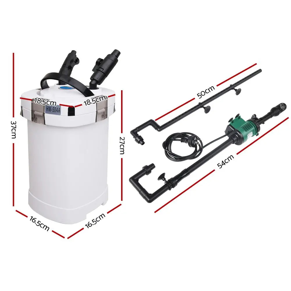 Giantz Aquarium Filter Fish Tank External Canister Water Pump 1250L/H - Paws & Palettes