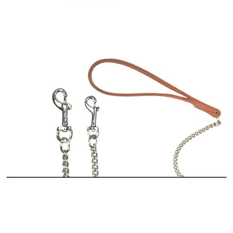 Beau Pets – Chain Lead with Leather Handle – Red - Paws & Palettes