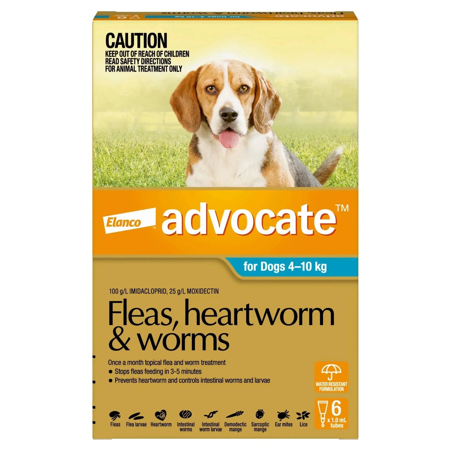Advocate – Fleas, Heartworm & Worms – Dogs 4kg to 10kg Agline