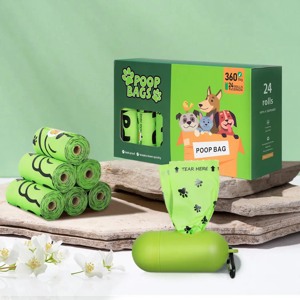 PaWz 100% Compostable Biobased Dog Poop 48 Rolls / 720 pcs + 2 x dispensers - Paws & Palettes
