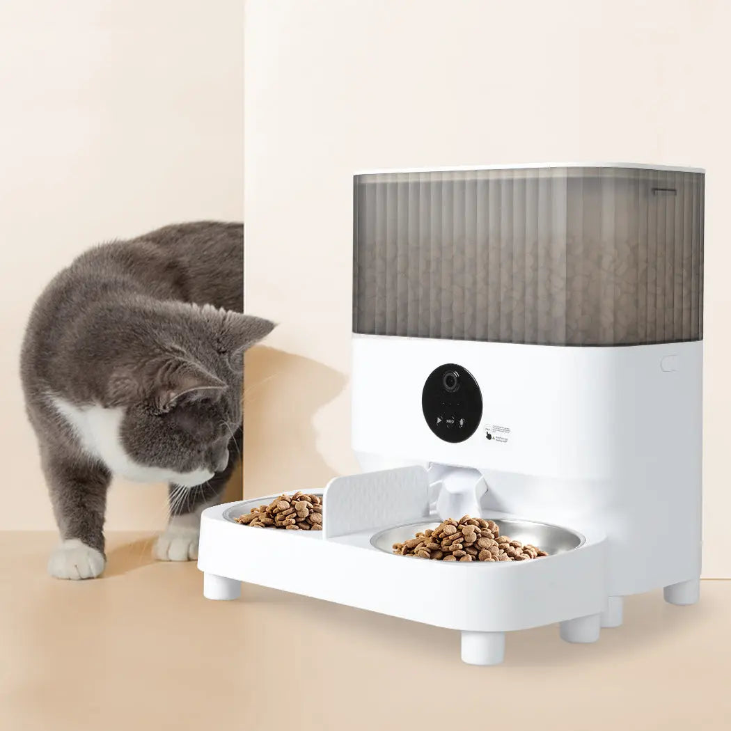 PaWz 7L Auto Pet Feeder Automatic Camera White - Paws & Palettes