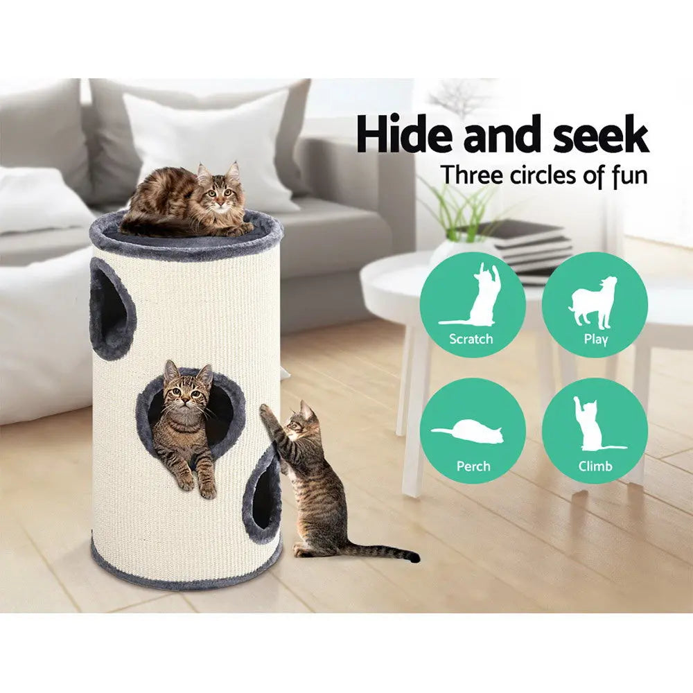 i.Pet Cat Tree 70cm Scratching Post Tower Scratcher Trees Wood Condo House Toys - Paws & Palettes