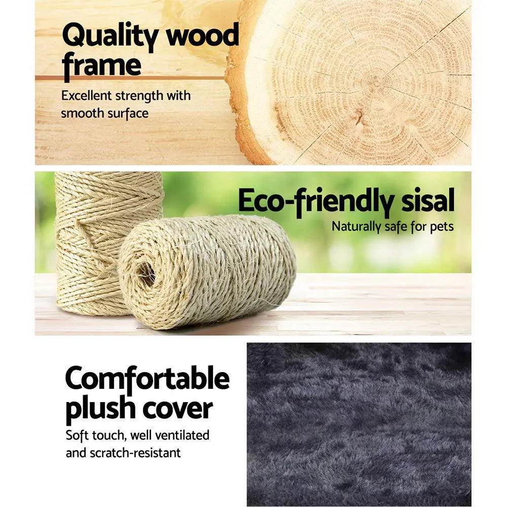 i.Pet Cat Tree 70cm Scratching Post Tower Scratcher Trees Wood Condo House Toys - Paws & Palettes