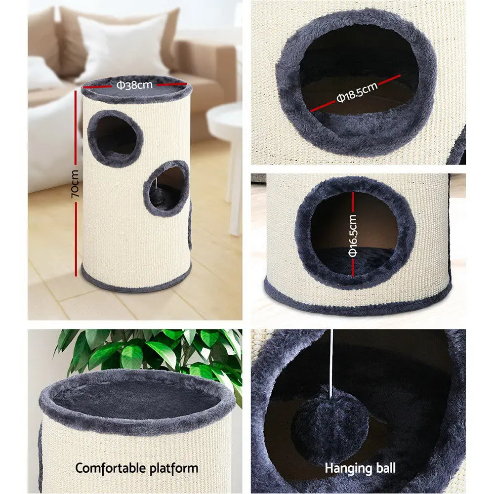 i.Pet Cat Tree 70cm Scratching Post Tower Scratcher Trees Wood Condo House Toys - Paws & Palettes