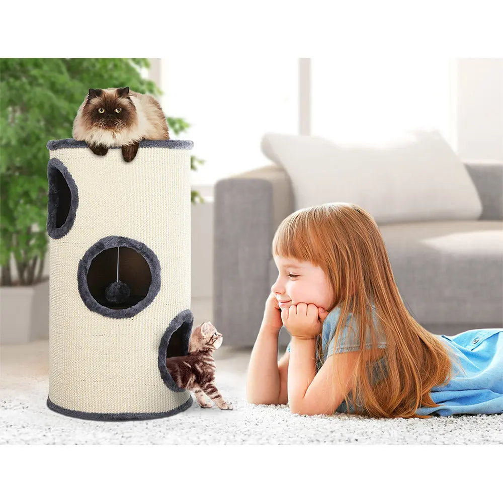 i.Pet Cat Tree 70cm Scratching Post Tower Scratcher Trees Wood Condo House Toys - Paws & Palettes