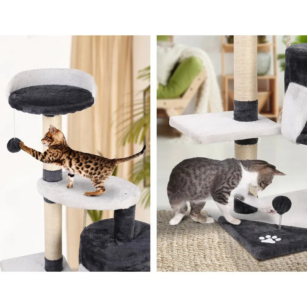 i.Pet Cat Tree 112cm Tower Scratching Post Scratcher Wood Condo House Furniture - Paws & Palettes
