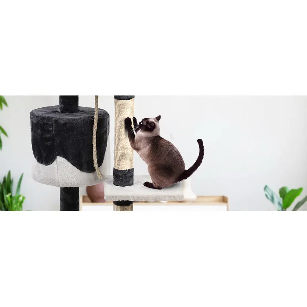 i.Pet Cat Tree 112cm Tower Scratching Post Scratcher Wood Condo House Furniture - Paws & Palettes