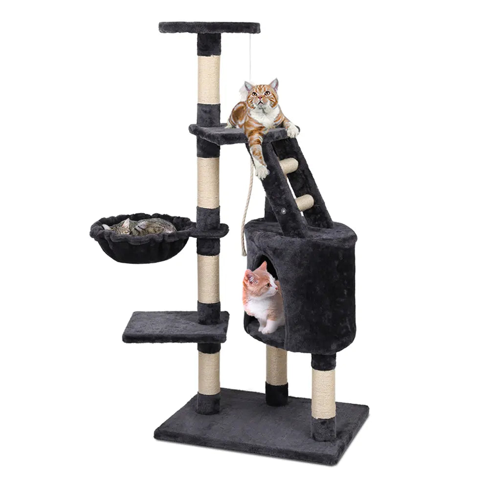 i.Pet Cat Tree 120cm Tower Scratching Post Scratcher Wood Condo House Bed Toys - Paws & Palettes