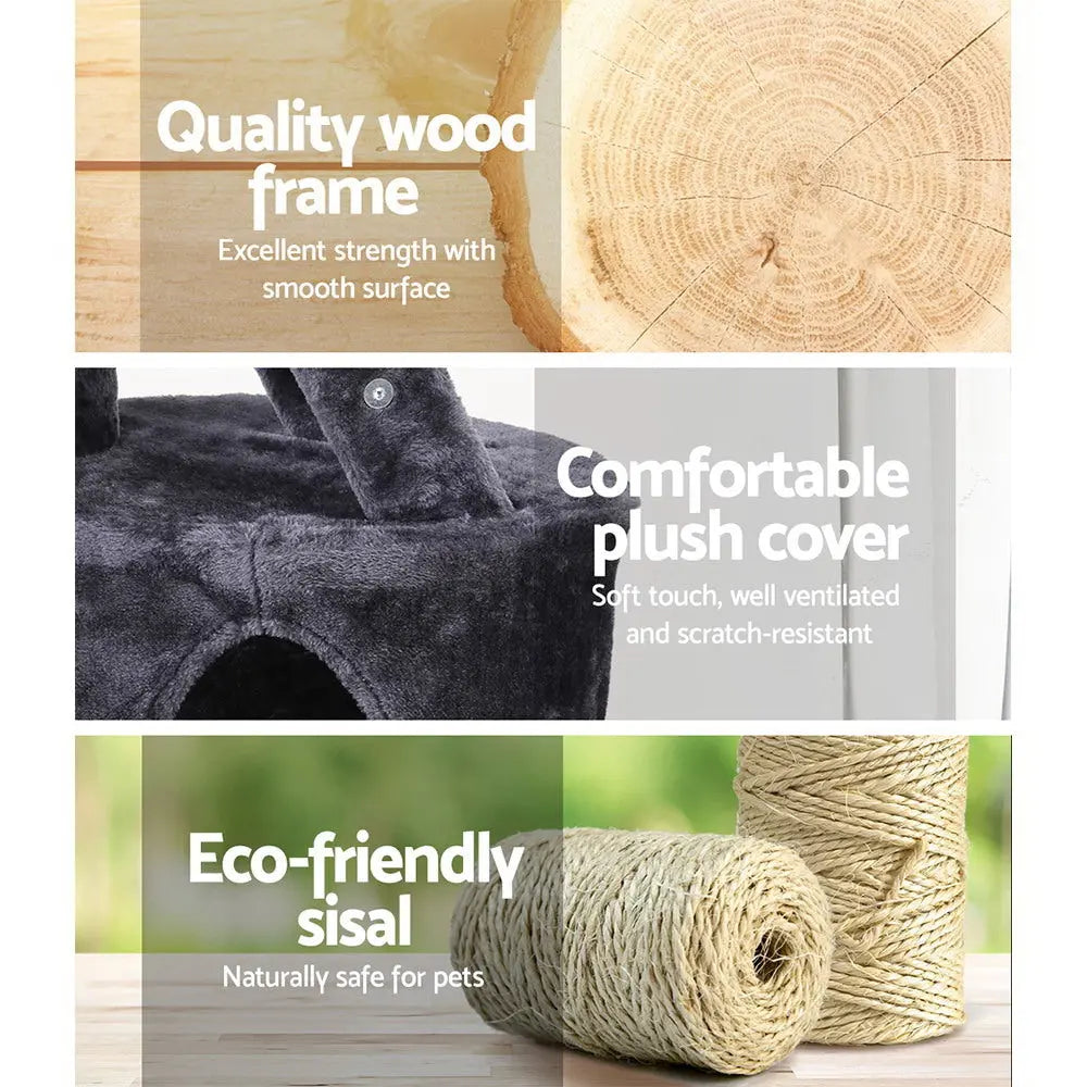 i.Pet Cat Tree 120cm Tower Scratching Post Scratcher Wood Condo House Bed Toys - Paws & Palettes