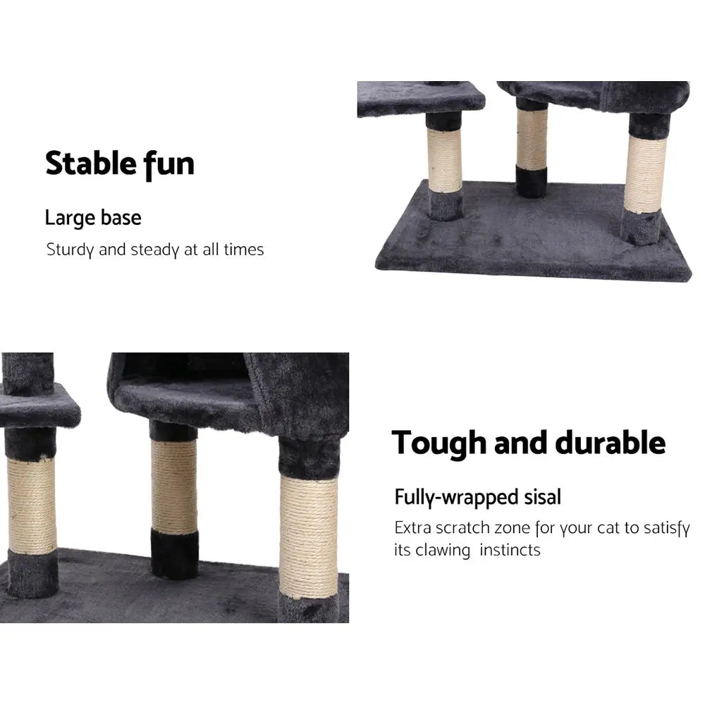 i.Pet Cat Tree 120cm Tower Scratching Post Scratcher Wood Condo House Bed Toys - Paws & Palettes