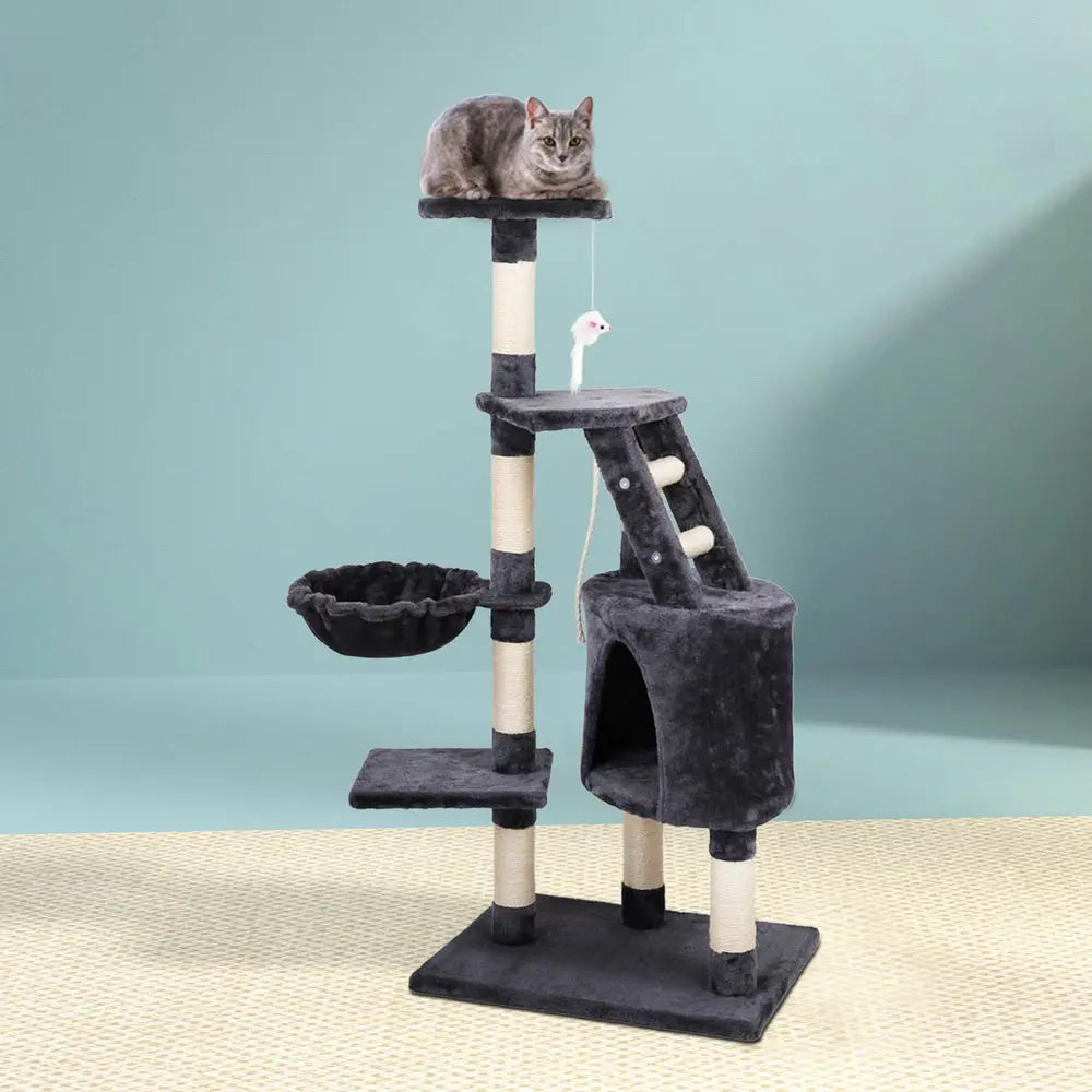 i.Pet Cat Tree 120cm Tower Scratching Post Scratcher Wood Condo House Bed Toys - Paws & Palettes