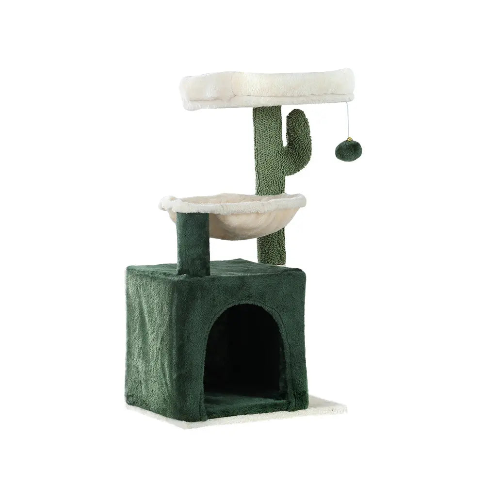 i.Pet Cat Tree 78cm Scratching Post Tower Scratcher Wood Condo House Bed Toys Green - Paws & Palettes