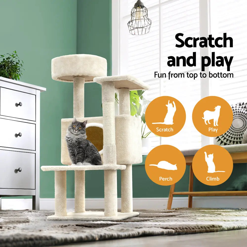 i.Pet Cat Tree 90cm Scratching Post Tower Scratcher Wood Condo House Bed Trees - Paws & Palettes