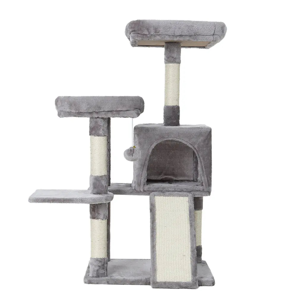 i.Pet Cat Tree 103cm Tower Scratching Post Scratcher Wood Condo House Trees Grey - Paws & Palettes