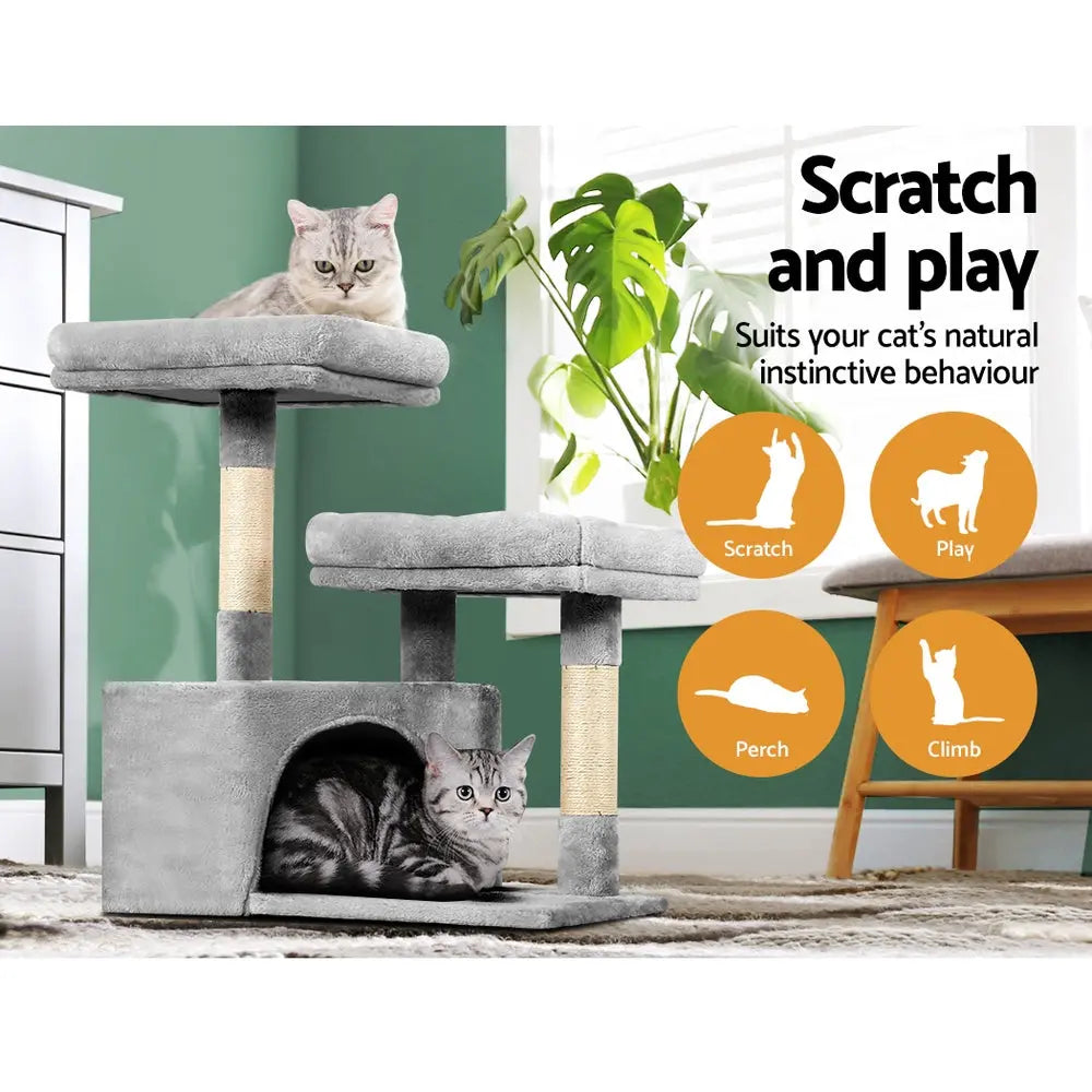 i.Pet Cat Tree 69cm Scratching Post Tower Scratcher Wood Condo House Bed Trees - Paws & Palettes