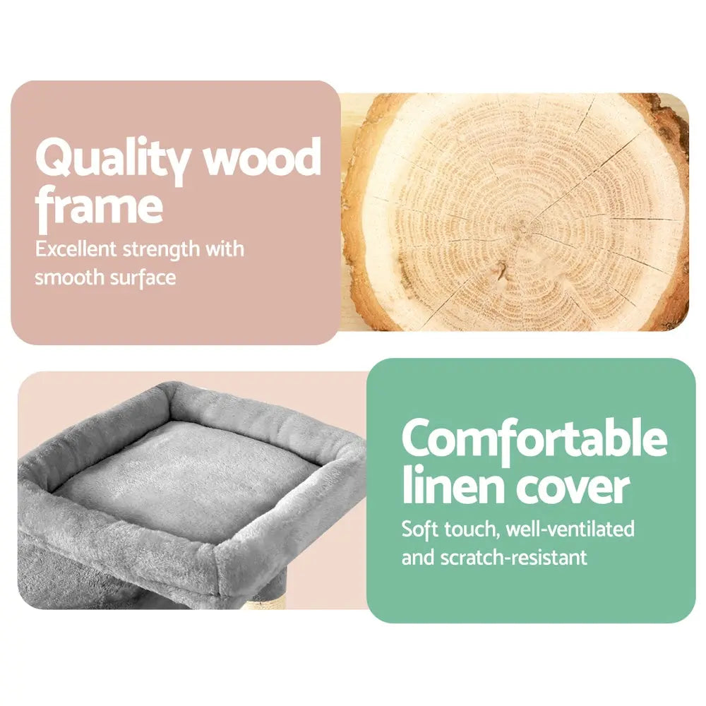 i.Pet Cat Tree 69cm Scratching Post Tower Scratcher Wood Condo House Bed Trees - Paws & Palettes