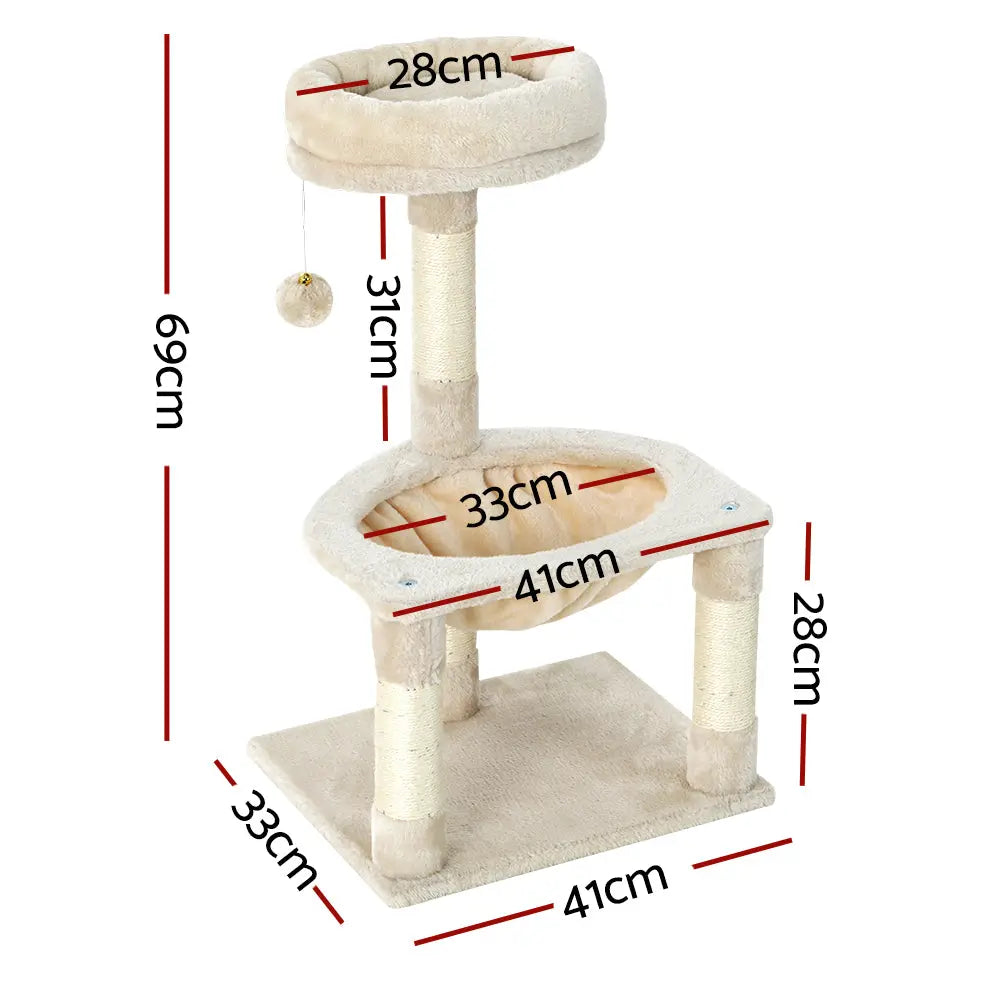 i.Pet Cat Tree 69cm Scratching Post Tower Scratcher Wood Condo Toys House Bed - Paws & Palettes
