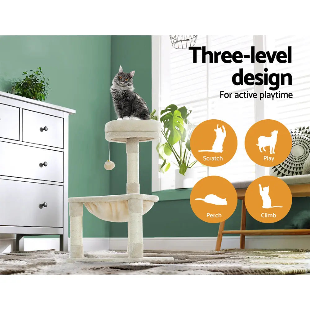 i.Pet Cat Tree 69cm Scratching Post Tower Scratcher Wood Condo Toys House Bed - Paws & Palettes