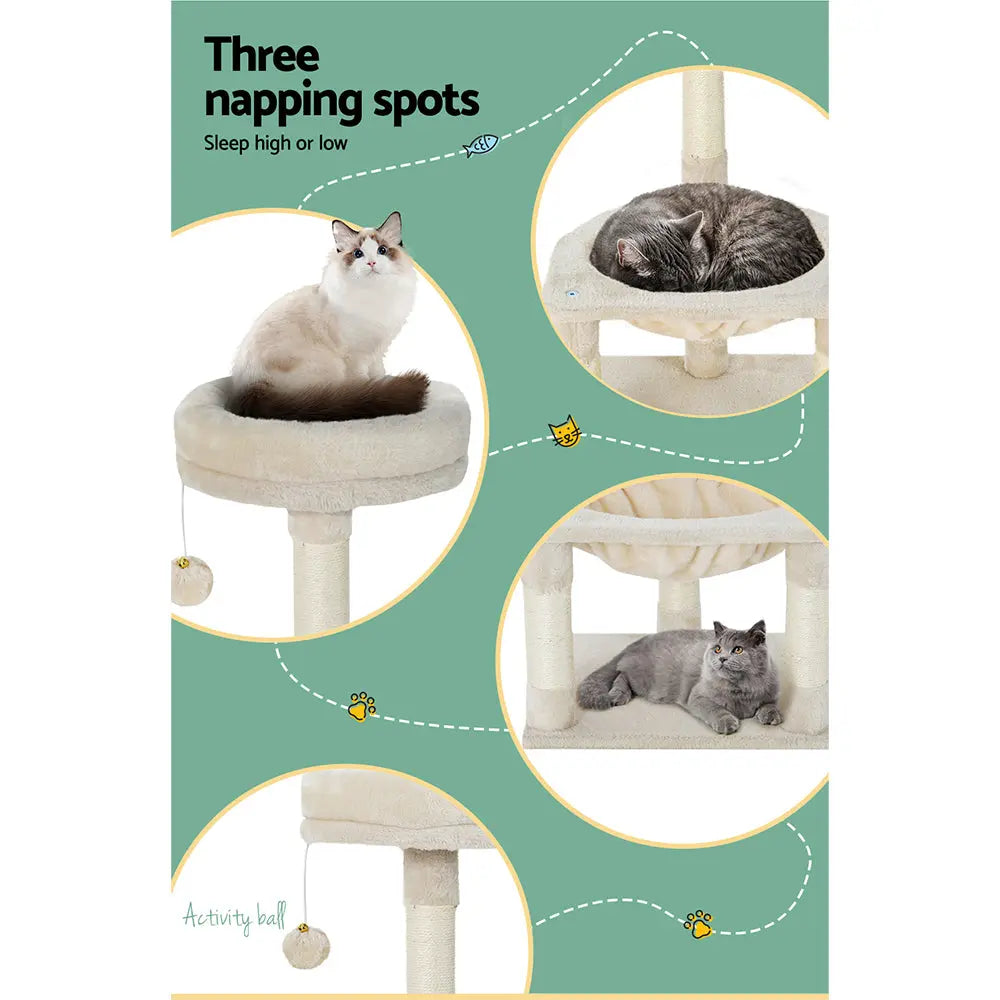 i.Pet Cat Tree 69cm Scratching Post Tower Scratcher Wood Condo Toys House Bed - Paws & Palettes