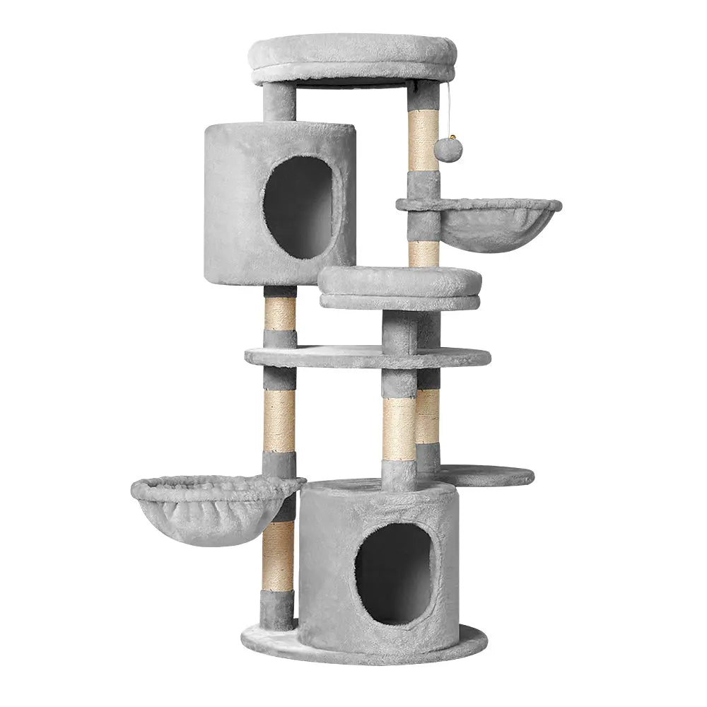 i.Pet Cat Tree 123cm Tower Scratching Post Scratcher Wood Condo House Bed Toys - Paws & Palettes