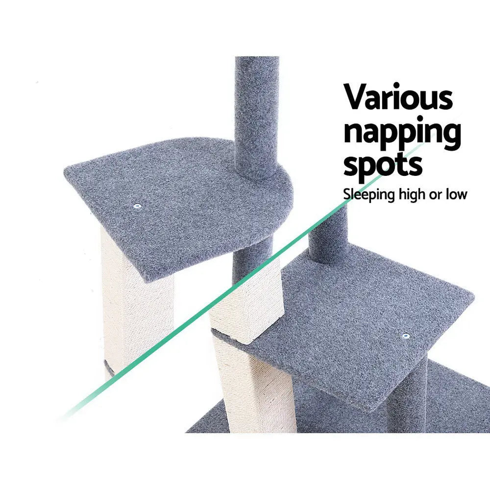 i.Pet Cat Tree 124cm Scratching Post Tower Scratcher Trees Wood Condo Board - Paws & Palettes