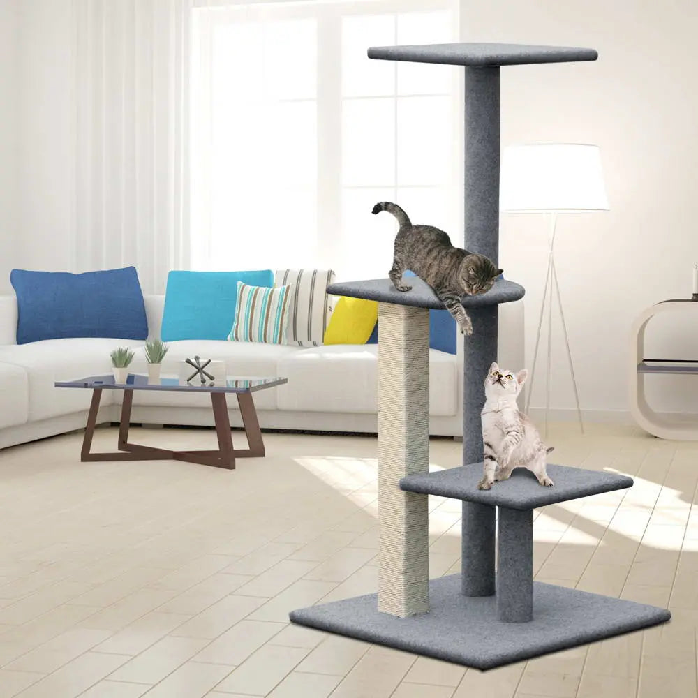 i.Pet Cat Tree 124cm Scratching Post Tower Scratcher Trees Wood Condo Board - Paws & Palettes