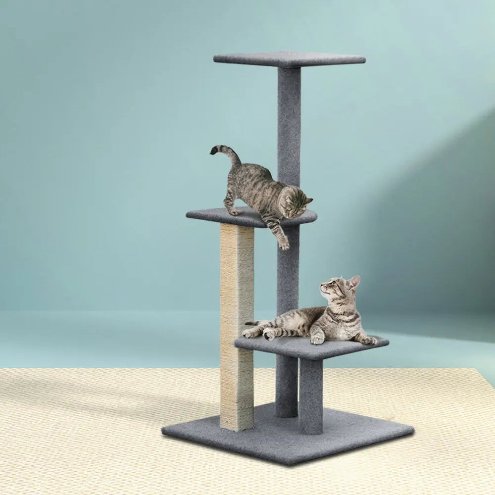 i.Pet Cat Tree 124cm Scratching Post Tower Scratcher Trees Wood Condo Board - Paws & Palettes