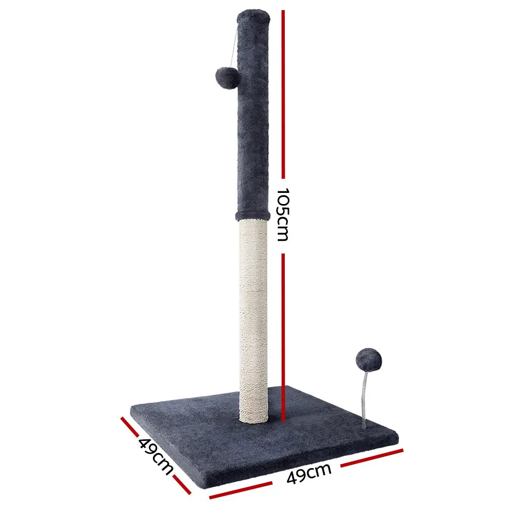i.Pet Cat Tree 105cm Scratching Post Scratcher Tower Condo House Hanging toys Grey - Paws & Palettes