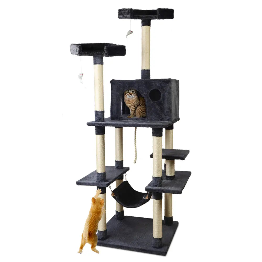 i.Pet Cat Tree 184cm Tower Scratching Post Scratcher Wood Trees Condo Bed House - Paws & Palettes
