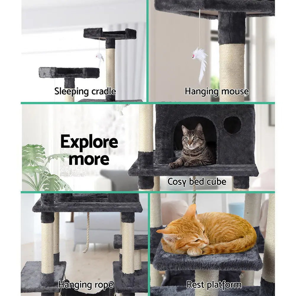 i.Pet Cat Tree 184cm Tower Scratching Post Scratcher Wood Trees Condo Bed House - Paws & Palettes