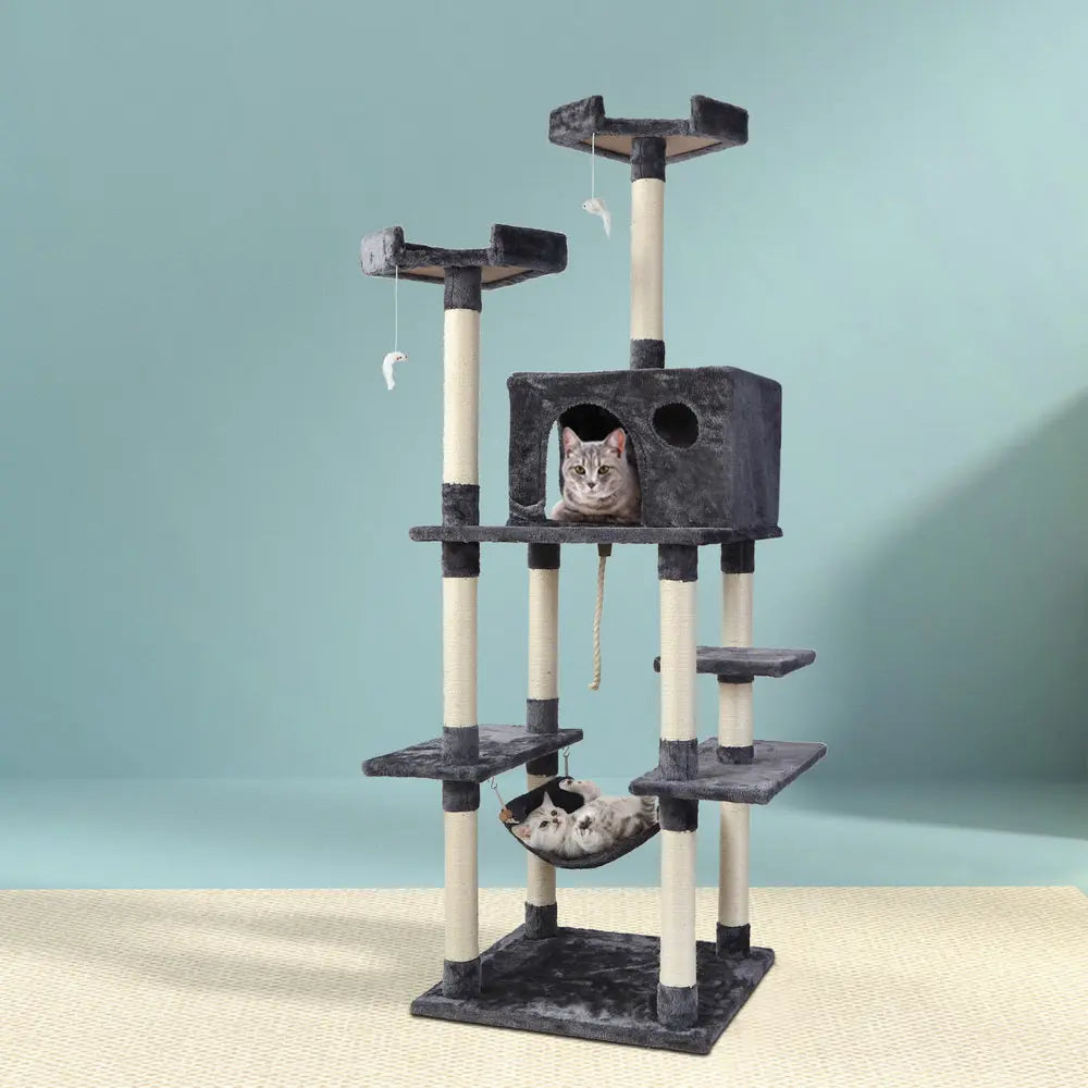 i.Pet Cat Tree 184cm Tower Scratching Post Scratcher Wood Trees Condo Bed House - Paws & Palettes