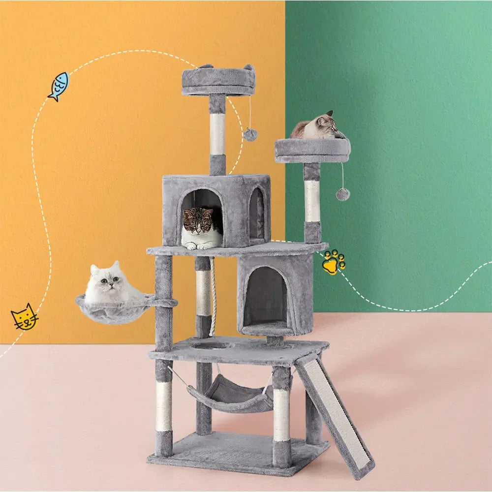 i.Pet Cat Tree Tower Scratching Post Scratcher 161cm Condo House Trees Grey Dropshipzone