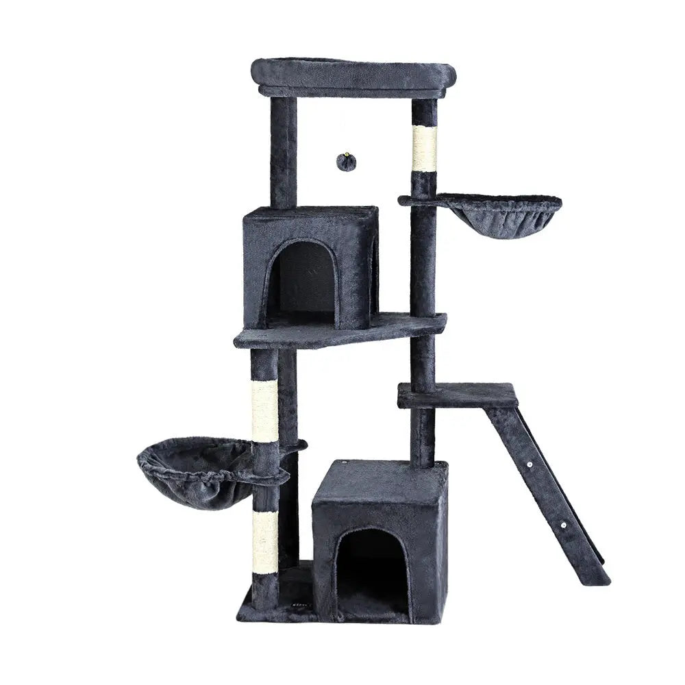 i.Pet Cat Tree Tower Scratching Post Scratcher 138cm Trees Condo House Grey - Paws & Palettes