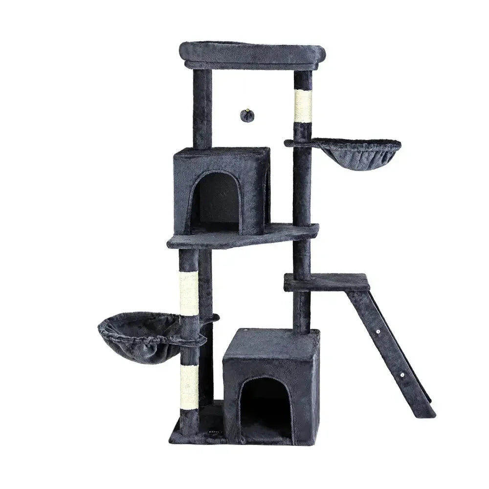 i.Pet Cat Tree Tower Scratching Post Scratcher 138cm Trees Condo House Grey Dropshipzone
