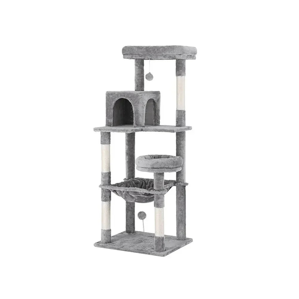 i.Pet Cat Tree Tower Scratching Post Scratcher 143cm Condo House Trees Grey Dropshipzone