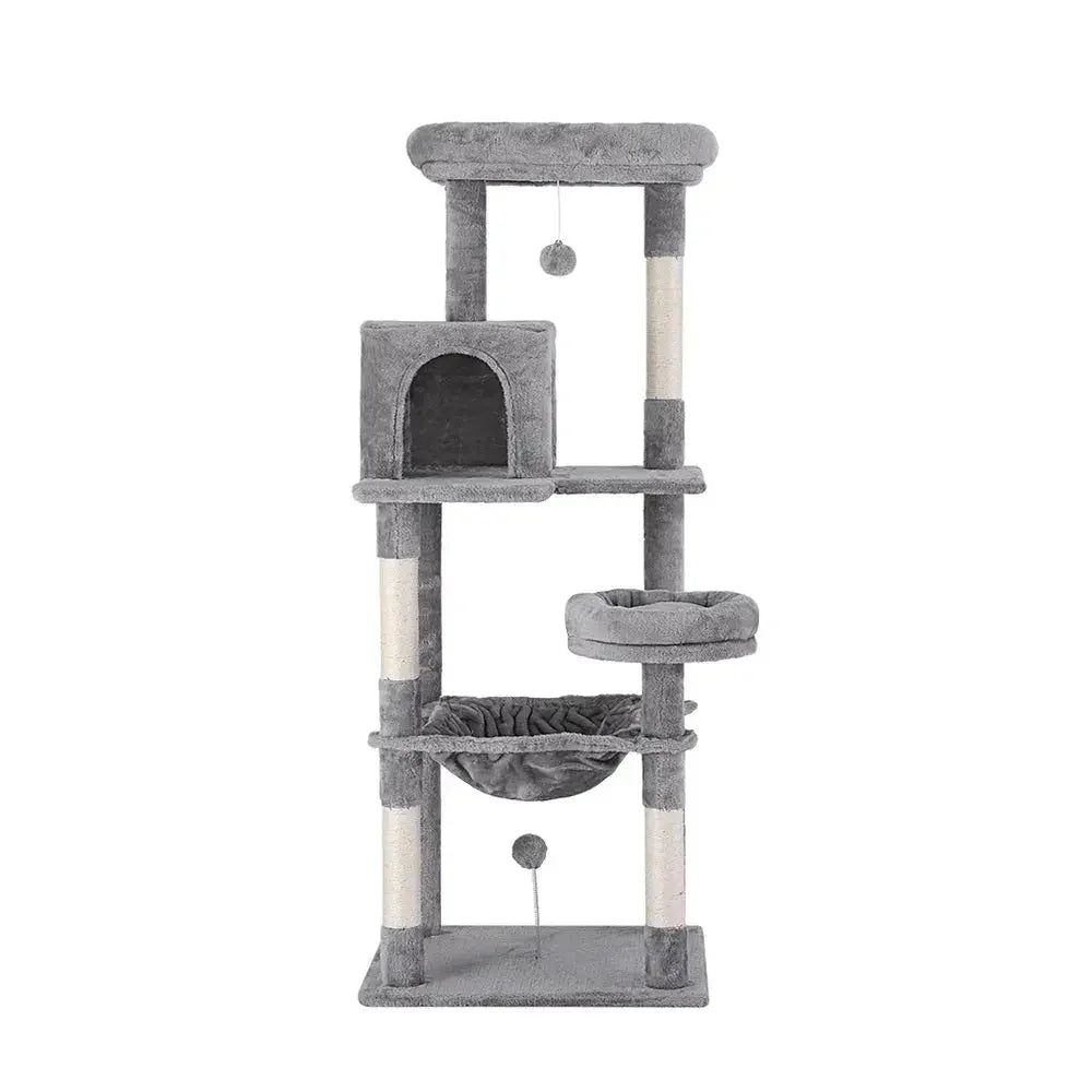 i.Pet Cat Tree Tower Scratching Post Scratcher 143cm Condo House Trees Grey Dropshipzone