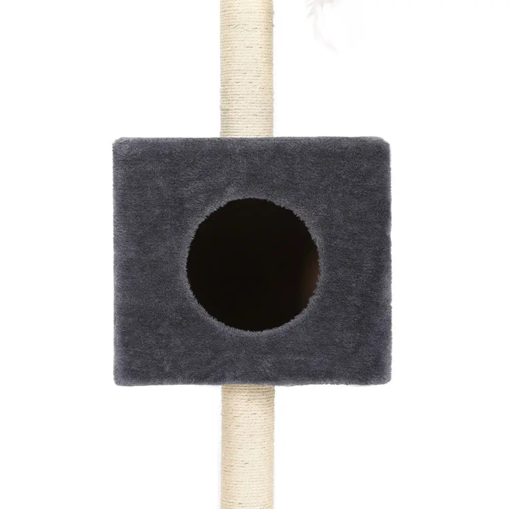 i.Pet Cat Tree 260cm Tower Scratching Post Scratcher Floor to Ceiling Cats Bed Dark Grey - Paws & Palettes