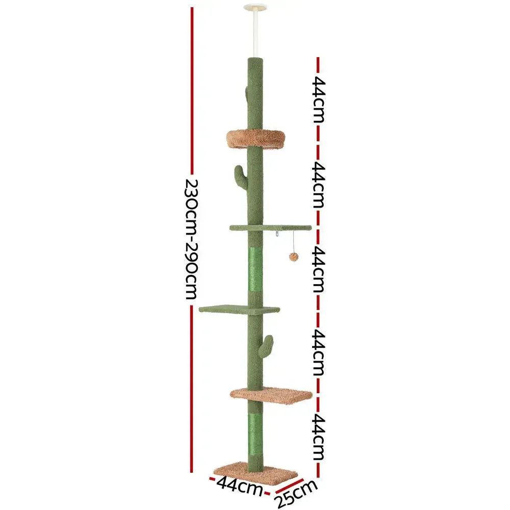 i.Pet Cat Tree Tower Scratching Post Scratcher Floor to Ceiling Cats Bed 290cm Dropshipzone