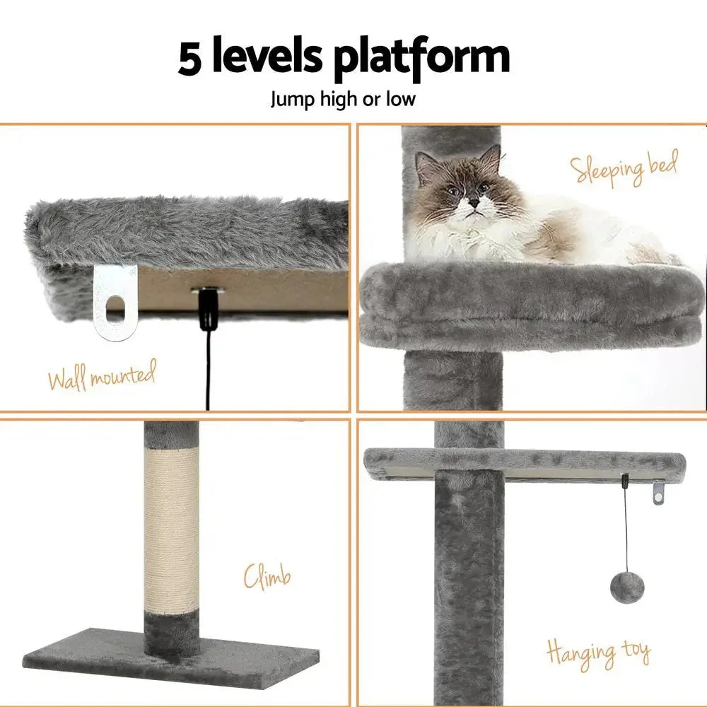 i.Pet Cat Tree 290cm Tower Scratching Post Scratcher Floor to Ceiling Cats Bed Dropshipzone