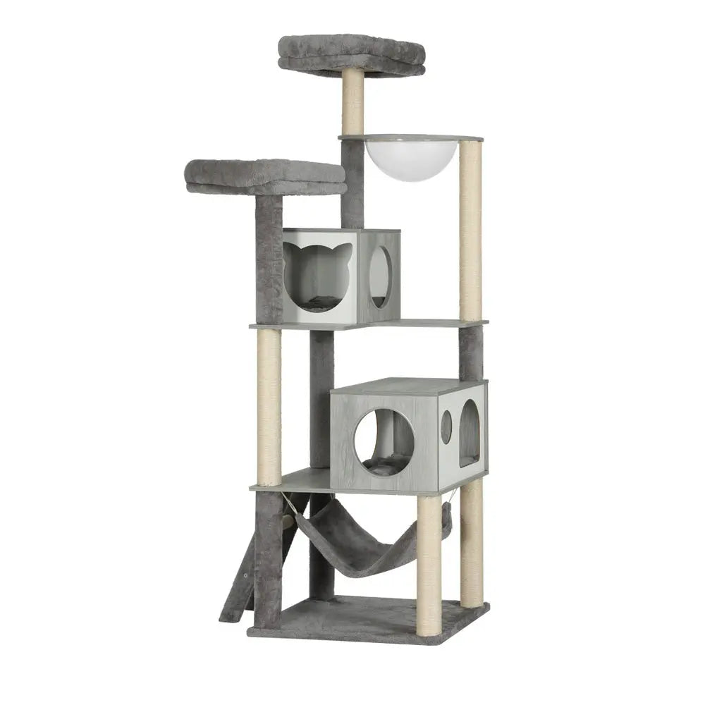 i.Pet Cat Tree 178cm Tower Scratching Post Scratcher Wood Bed Condo House Wooden Ladder - Paws & Palettes