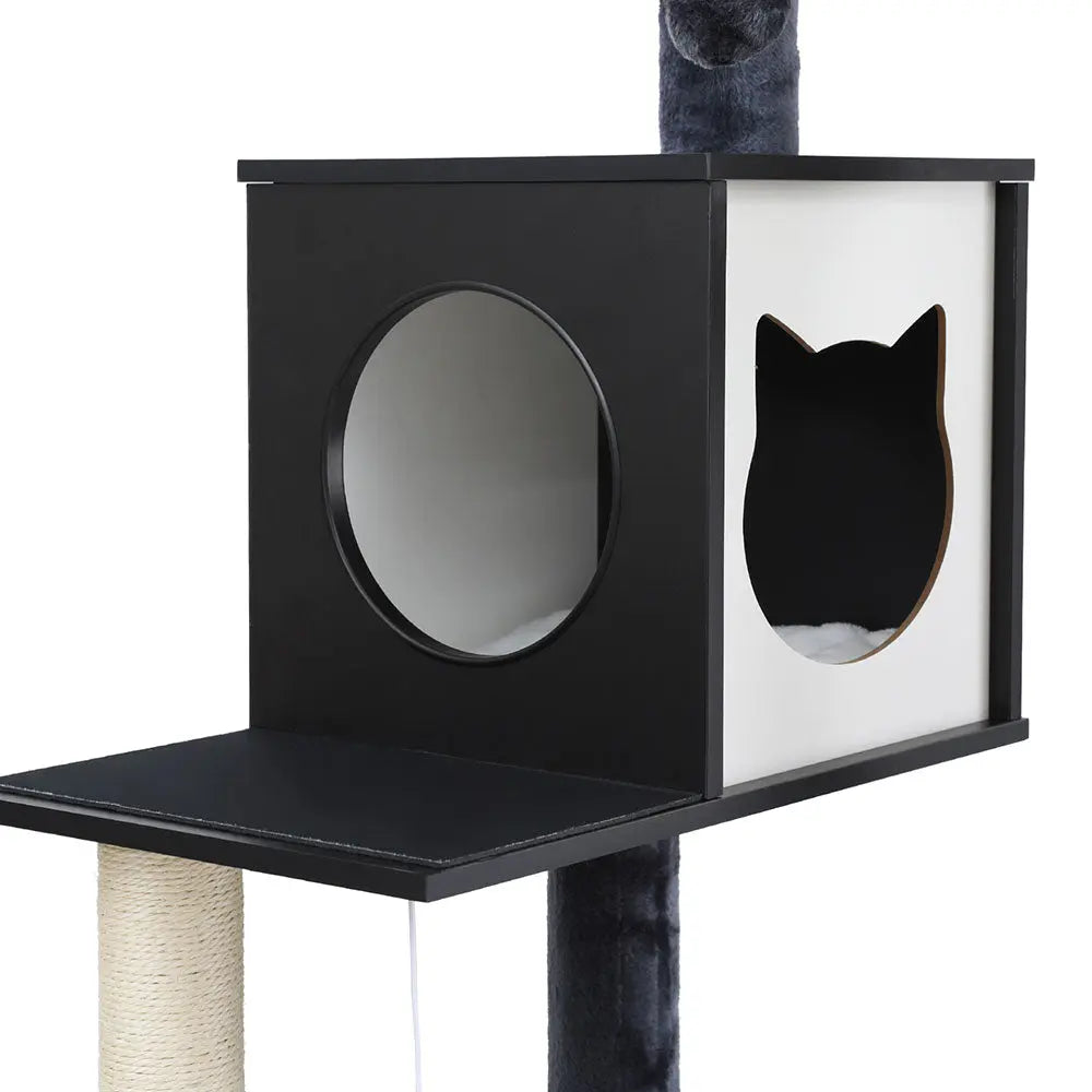 i.Pet Cat Tree Tower Scratching Post Scratcher 144cm Wood Bed Condo House Cabinet - Paws & Palettes