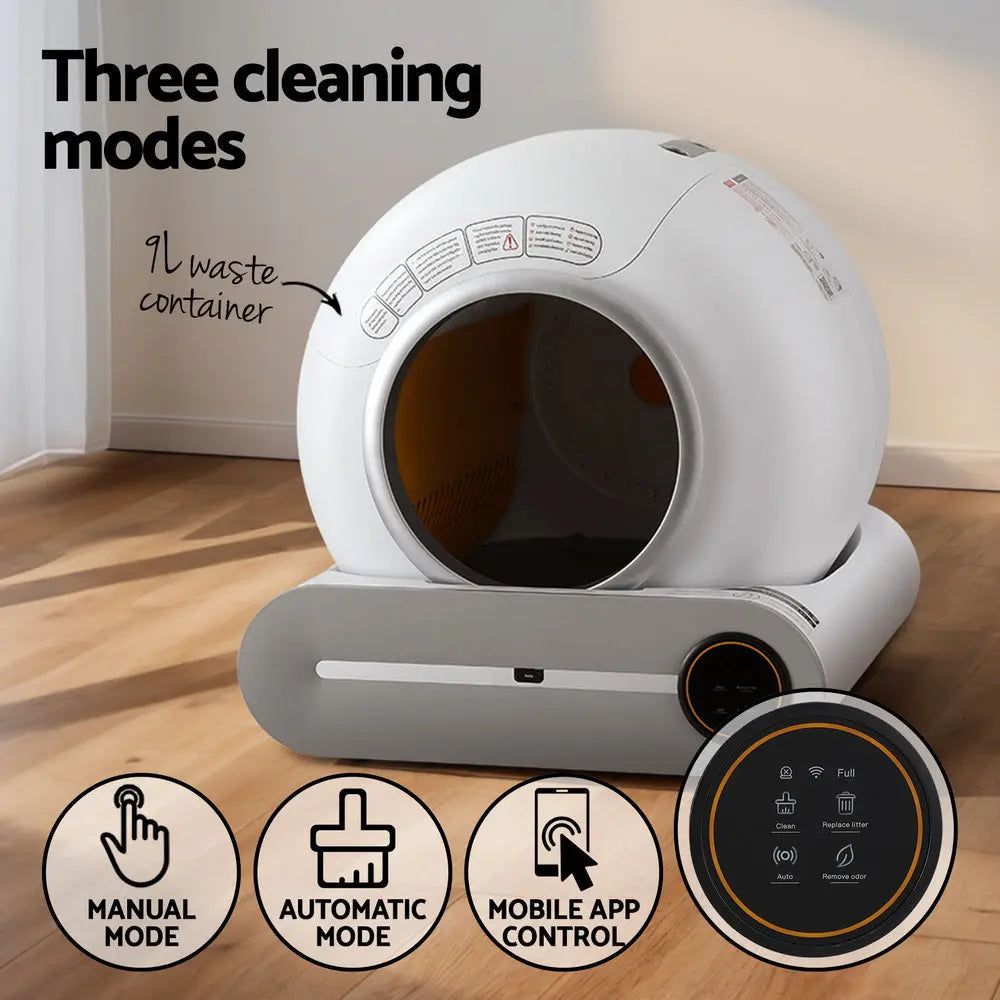 i.Pet Automatic Cat Litter Box Self-Cleaning Large Smart Toilet Tray App Control 9L - Paws & Palettes