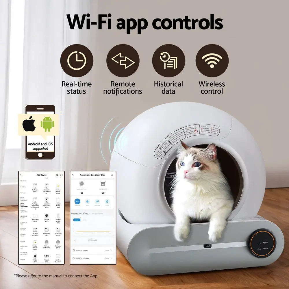 i.Pet Automatic Cat Litter Box Self-Cleaning Large Smart Toilet Tray App Control 9L - Paws & Palettes