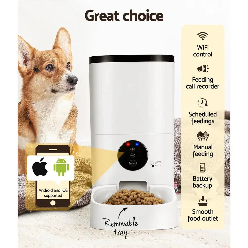 i.Pet Automatic Pet Feeder 6L Wifi Auto Dog Cat Smart Food Dispenser Timer Dropshipzone