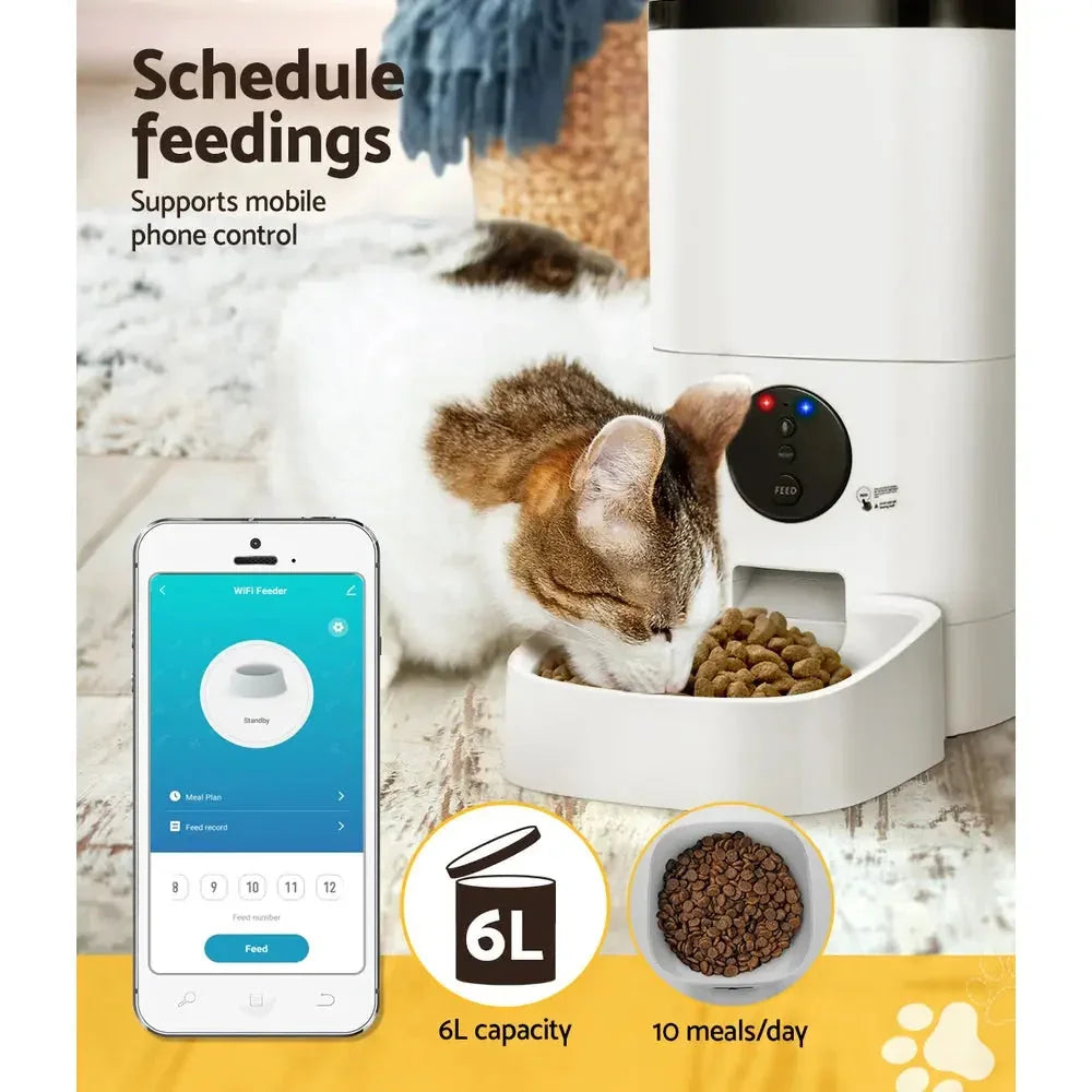 i.Pet Automatic Pet Feeder 6L Wifi Auto Dog Cat Smart Food Dispenser Timer Dropshipzone