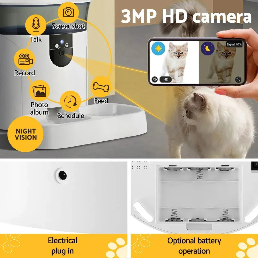 i.Pet Automatic Pet Feeder Dog Cat Camera Wifi Smart Food Dispenser Timer 7L APP Dropshipzone
