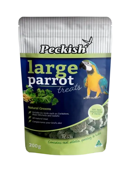 Peckish – Large Parrot Treats – Natural Greens - Paws & Palettes