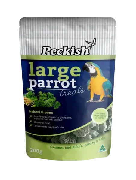Peckish – Large Parrot Treats – Natural Greens Agline