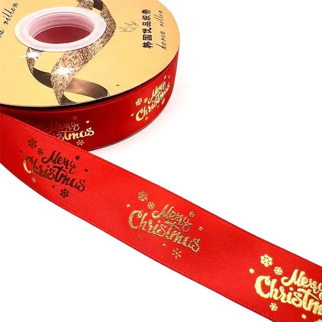 Ribbon Printed Christmas Design Decoration Gift Packing - Paws & Palettes